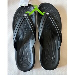 Crocs Men's Black Crocband Flip Size 12 NWT